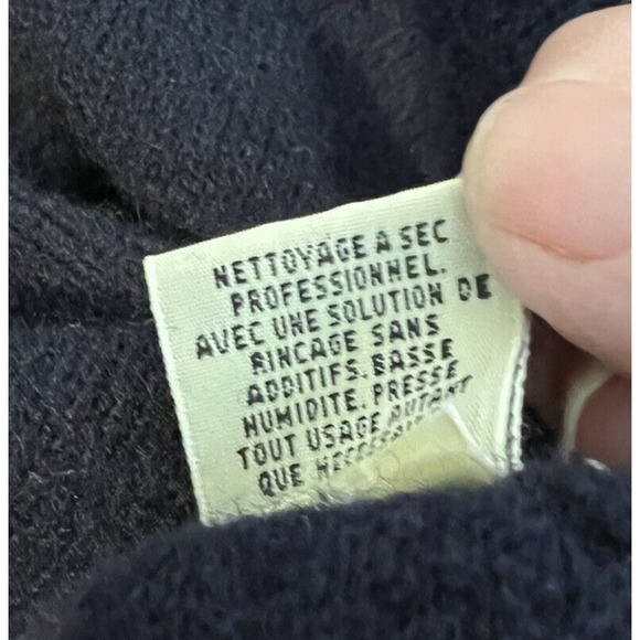 Eddie Bauer Lambswool Sweater Men's Large Navy Classic V Neck Outdoors Wool - Picture 7 of 8